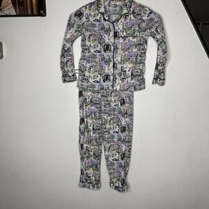 Cath Kidston Kids London West‎ End Long Sleeve Button Pajama Set Girls 5-6 Years